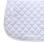 White quilted horse saddle pad with straps for secure attachment
