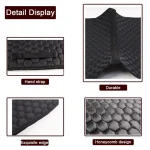 Black horse saddle pad featuring honeycomb design and durable hand strap.
