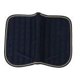 Navy horse saddle pad with quilted design and contrasting trim